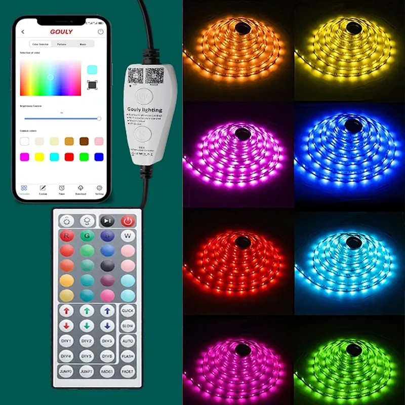 DC12V Outdoor Waterproof SMD5050 Smart Control RGB LED Strip Light Kit